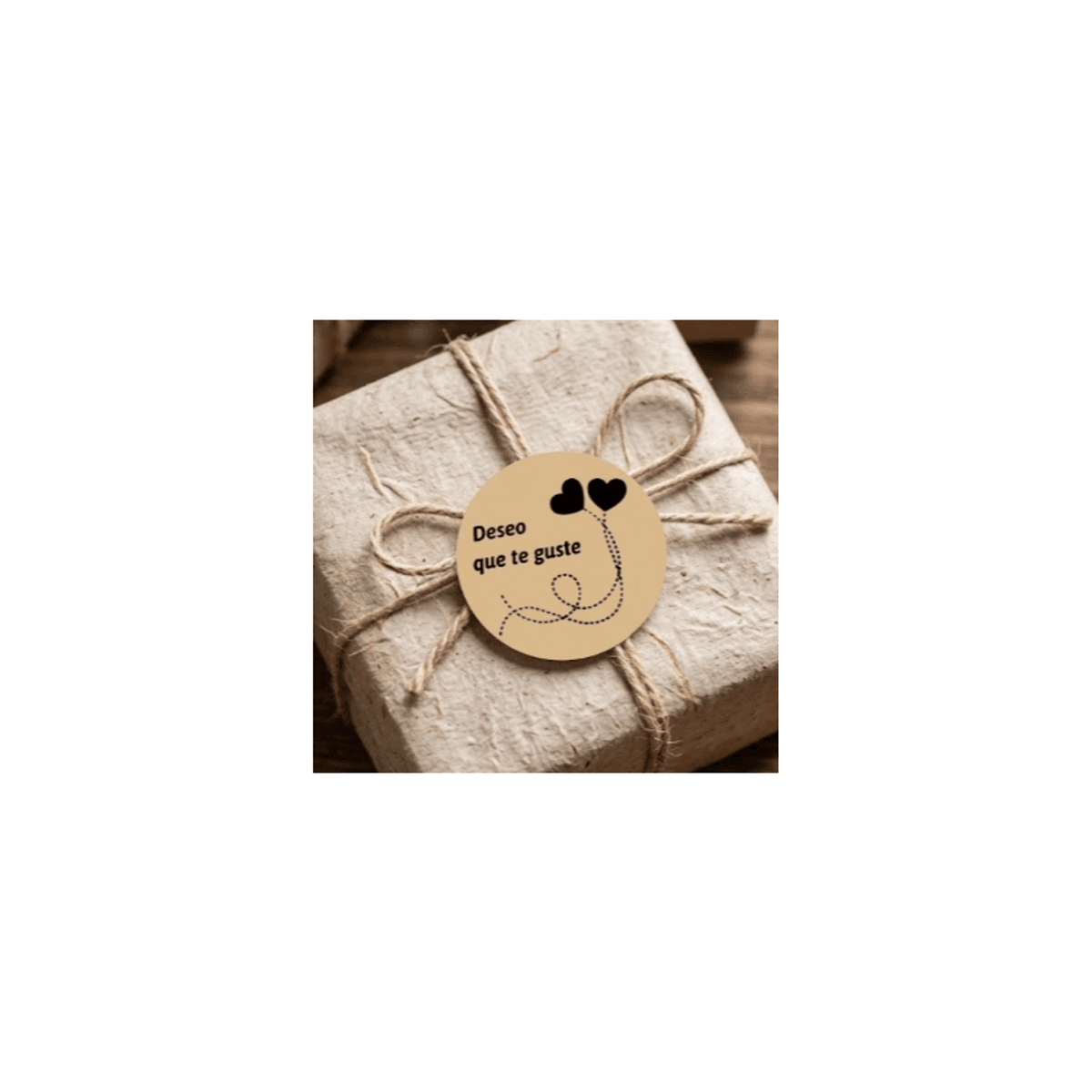 Etiquetas Adhesivas Kraft Deseo que te Guste 45mm, Pack 400 Pegatinas Decorativas para Regalos, Packaging y Manualidades