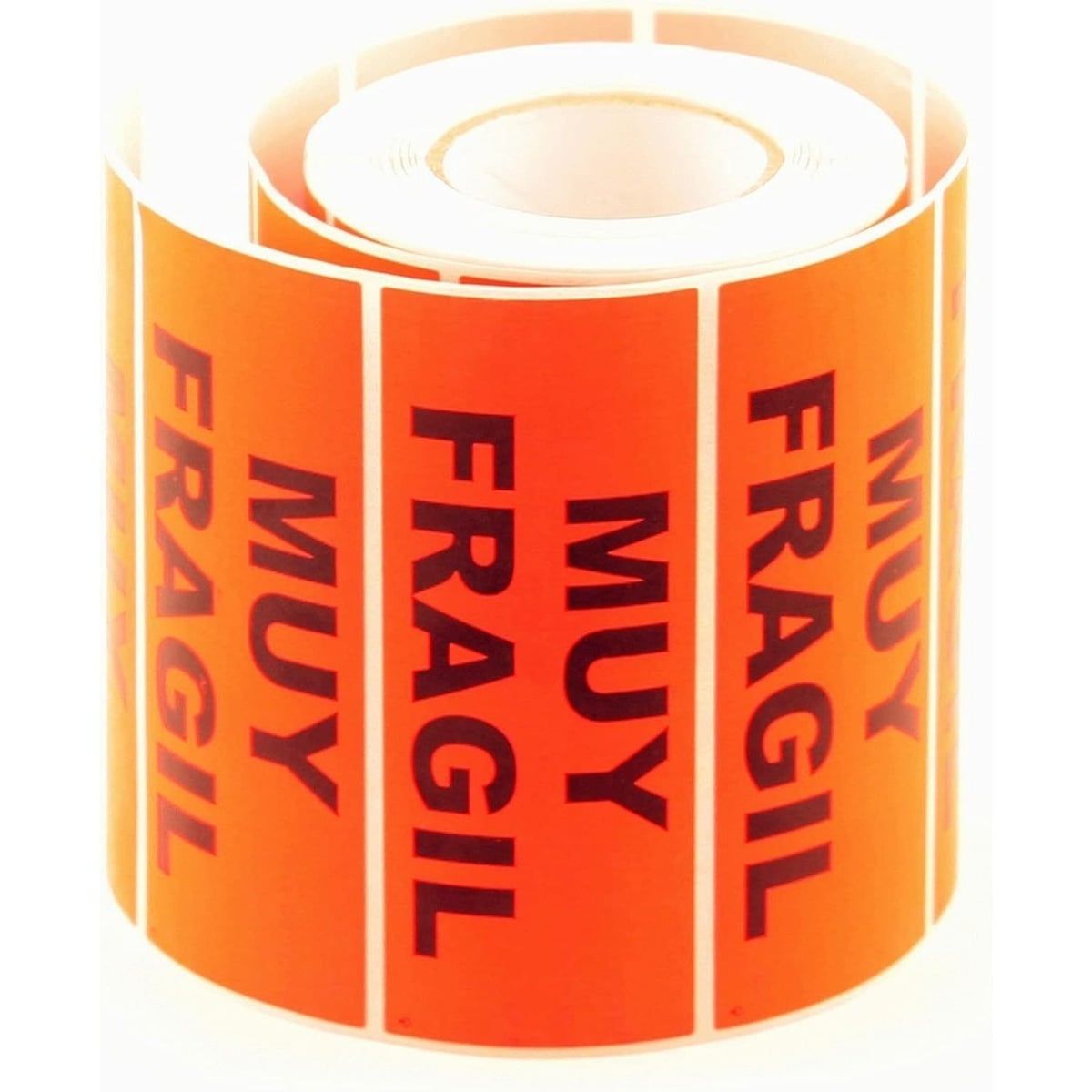 Etiquetas Adhesivas Muy Frágil Naranjas 94x38mm, Pack 250 Etiquetas de Advertencia para Envíos y Embalaje