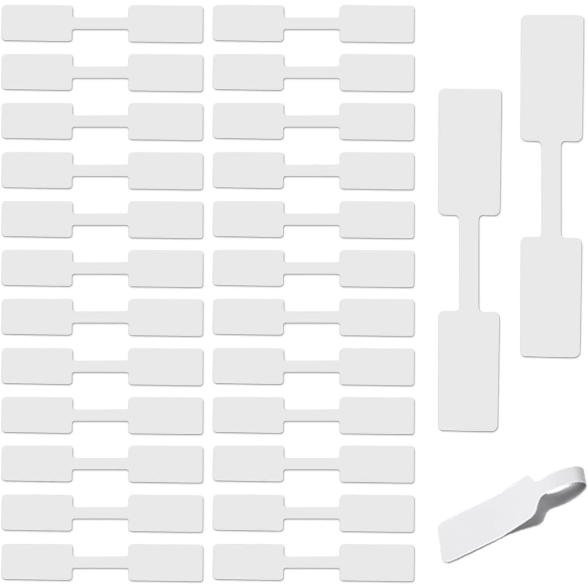 Etiquetas Adhesivas para Joyería Blancas, Rollo de 1000 Etiquetas de Precio para Anillos, Pulseras y Collares (6x38, 9x45 y 10x49 mm)