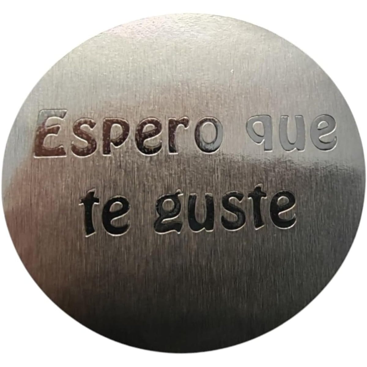 Etiquetas Adhesivas Plateadas "Espero que te Guste", Pegatinas Redondas 45 mm para Regalos y Packaging, Rollo 400 Uds