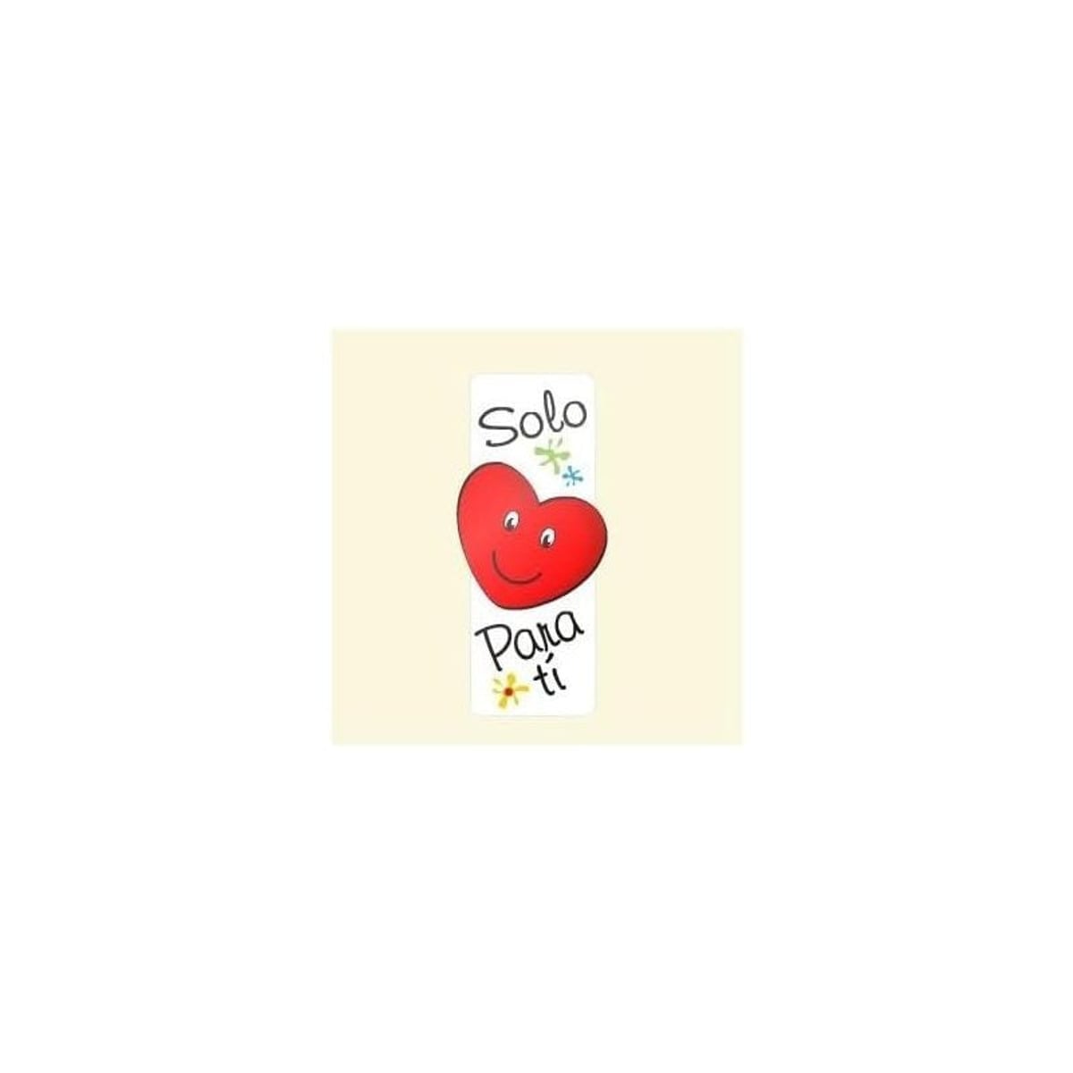 Etiquetas Adhesivas Solo Para Ti con Corazón Rojo 25x55mm, Pack 500 Pegatinas para Regalos, Sobres y Packaging