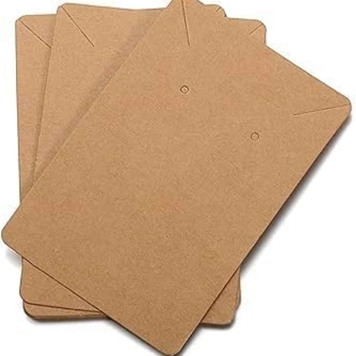 Etiquetas de Carton para joyeria, 5 x 9 cm, 400 Unidades, Papel Color Kraft/Blanco, Tarjetas de Exhibición en blanco para Joyería con Orificios para colgar Collares,cadenas y Pendientes