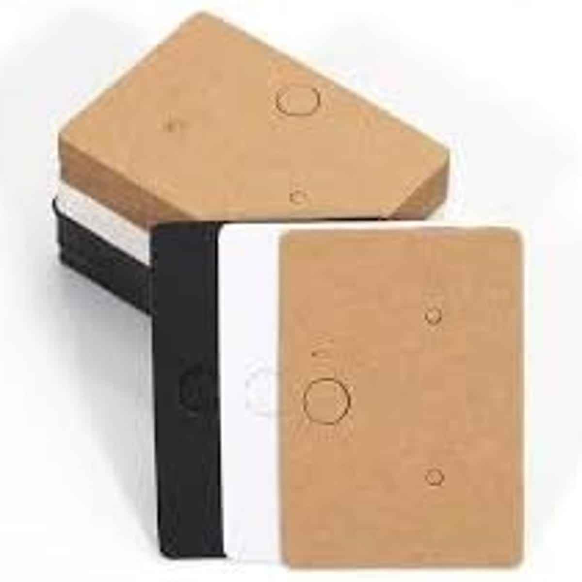 Etiquetas para joyeria 3,2 x 4,5 cm, 400 Unidades, Color Kraft/Blanco, Tarjetas de Exhibición/etiqueta de Carton/Etiquetas de precio colgante de cartón para joyería