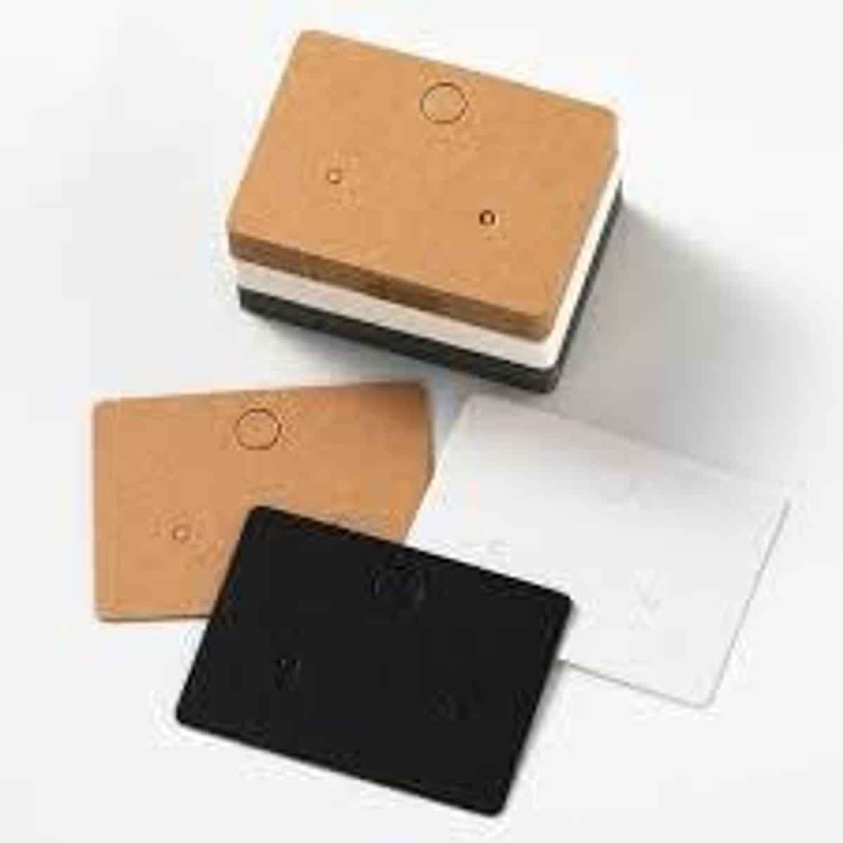 Etiquetas para joyeria 3,2 x 4,5 cm, 400 Unidades, Color Kraft/Blanco, Tarjetas de Exhibición/etiqueta de Carton/Etiquetas de precio colgante de cartón para joyería
