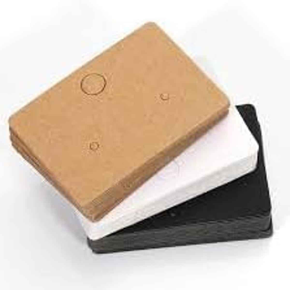Etiquetas para joyeria 3,2 x 4,5 cm, 400 Unidades, Color Kraft/Blanco, Tarjetas de Exhibición/etiqueta de Carton/Etiquetas de precio colgante de cartón para joyería