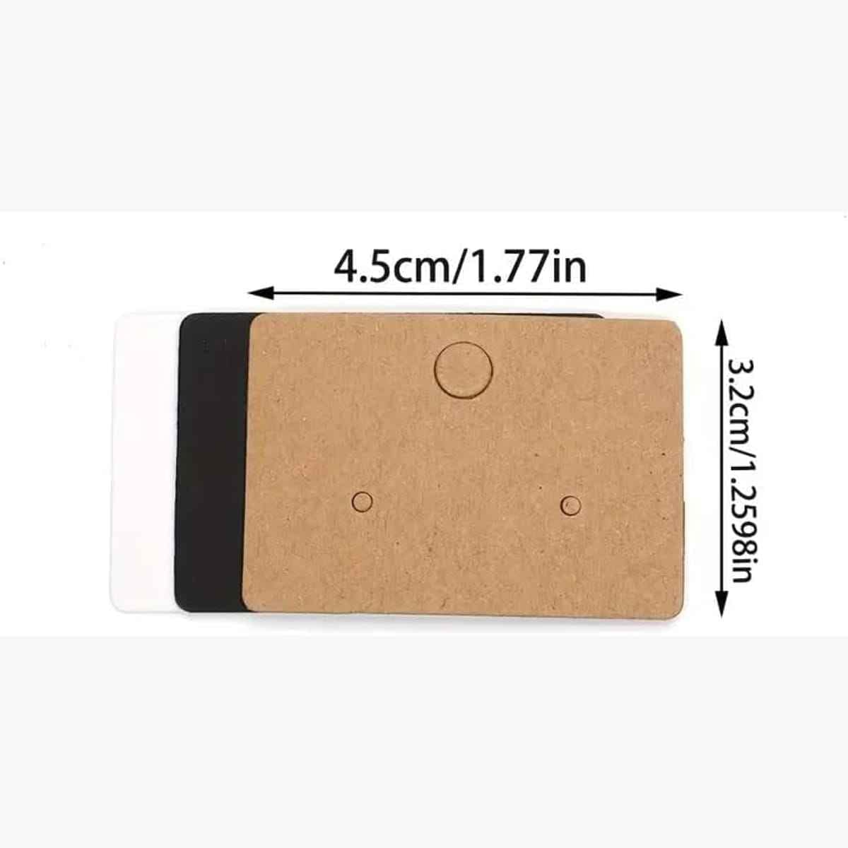 Etiquetas para joyeria 3,2 x 4,5 cm, 400 Unidades, Color Kraft/Blanco, Tarjetas de Exhibición/etiqueta de Carton/Etiquetas de precio colgante de cartón para joyería