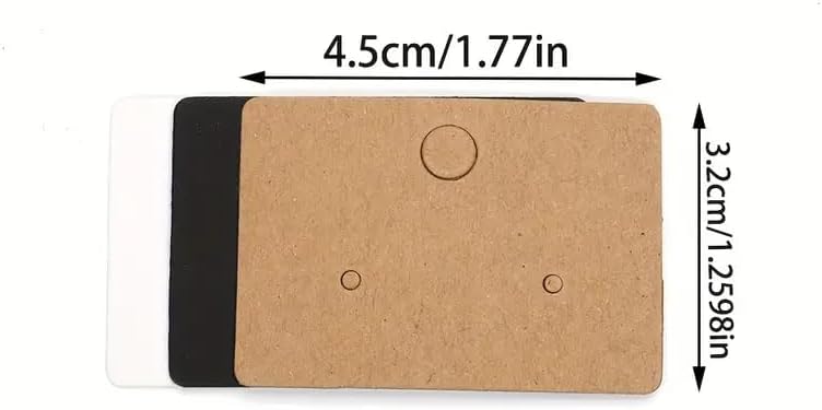 Etiquetas para joyeria 3,2 x 4,5 cm, 400 Unidades, Color Kraft/Blanco, Tarjetas de Exhibición/etiqueta de Carton/Etiquetas de precio colgante de cartón para joyería - BOLSASYMASBCN.COM