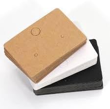Etiquetas para joyeria 3,2 x 4,5 cm, 400 Unidades, Color Kraft/Blanco, Tarjetas de Exhibición/etiqueta de Carton/Etiquetas de precio colgante de cartón para joyería - BOLSASYMASBCN.COM