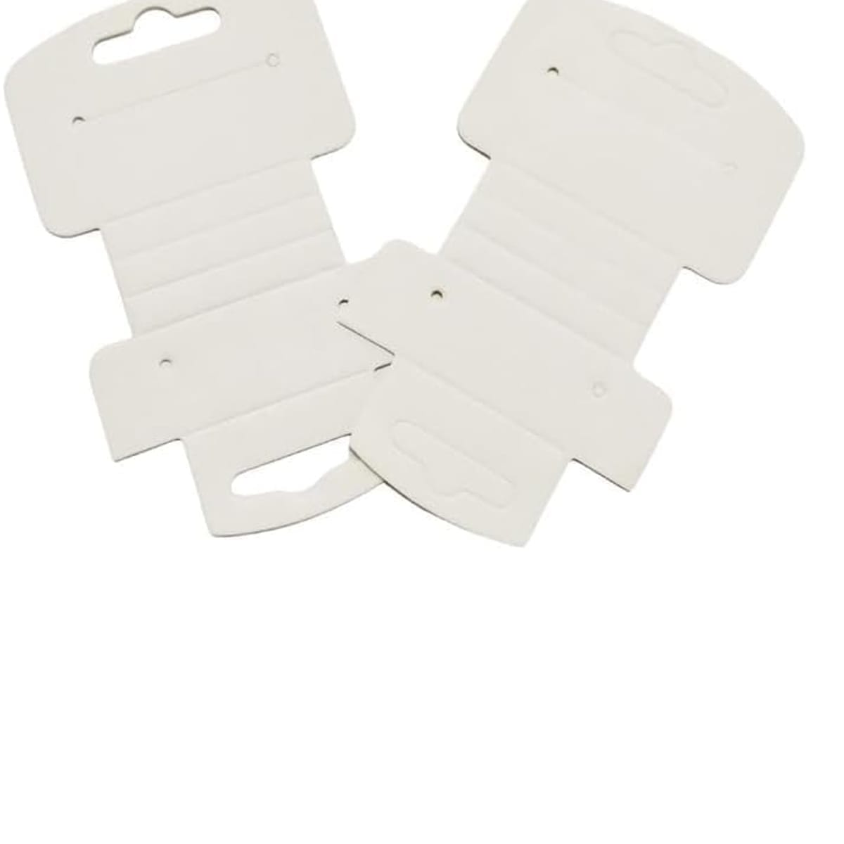 Etiquetas para joyeria Plegables de Cartón Color BLANCO/KRAFT, 6x10cm, 200 Unidades, Tarjetas de Exhibición Plegables para Joyería con Agujeros para Colgar Collares,cadenas y Pendientes