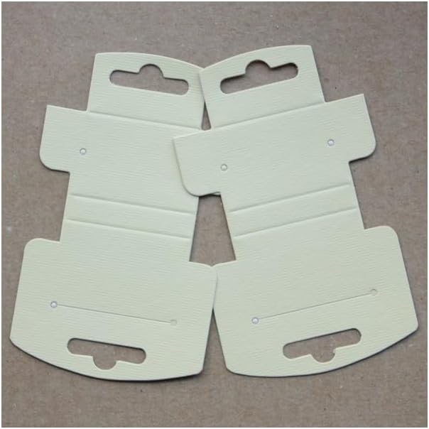 Etiquetas para joyeria Plegables de Cartón Color BLANCO/KRAFT, 6x10cm, 200 Unidades, Tarjetas de Exhibición Plegables para Joyería con Agujeros para Colgar Collares,cadenas y Pendientes - BOLSASYMASBCN.COM