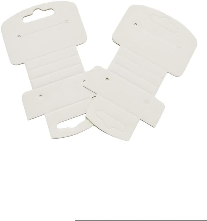 Etiquetas para joyeria Plegables de Cartón Color BLANCO/KRAFT, 6x10cm, 200 Unidades, Tarjetas de Exhibición Plegables para Joyería con Agujeros para Colgar Collares,cadenas y Pendientes - BOLSASYMASBCN.COM