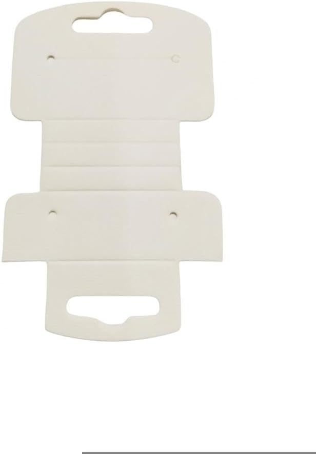 Etiquetas para joyeria Plegables de Cartón Color BLANCO/KRAFT, 6x10cm, 200 Unidades, Tarjetas de Exhibición Plegables para Joyería con Agujeros para Colgar Collares,cadenas y Pendientes - BOLSASYMASBCN.COM