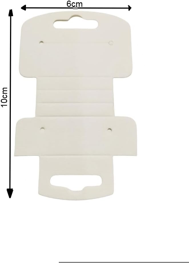 Etiquetas para joyeria Plegables de Cartón Color BLANCO/KRAFT, 6x10cm, 200 Unidades, Tarjetas de Exhibición Plegables para Joyería con Agujeros para Colgar Collares,cadenas y Pendientes - BOLSASYMASBCN.COM