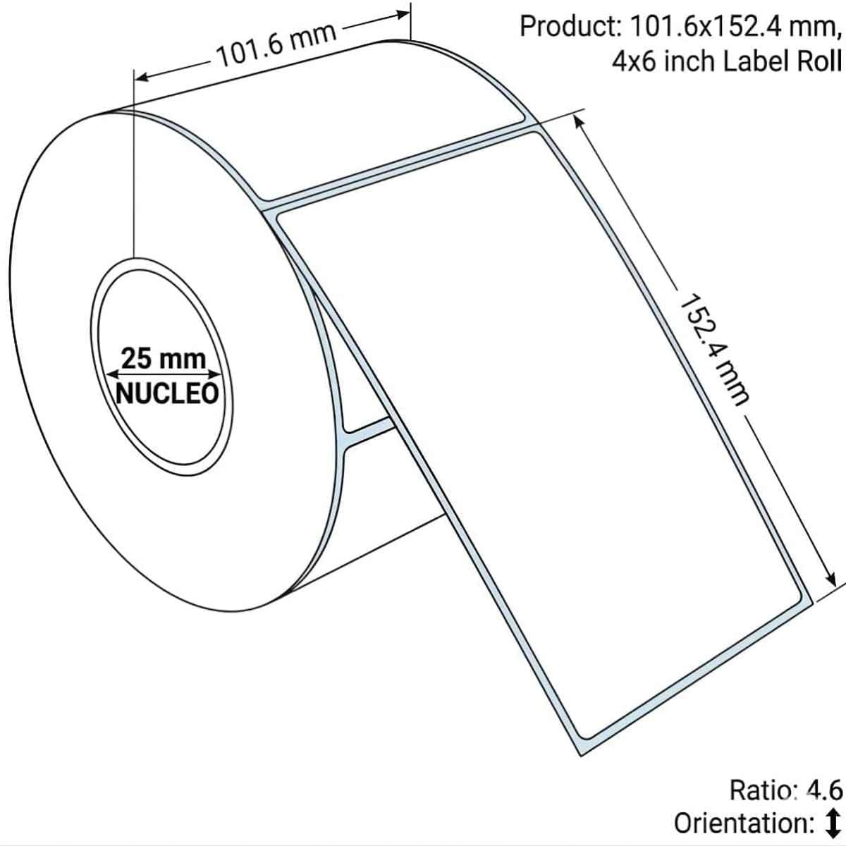 Etiquetas Térmicas Adhesivas Directas para Impresoras Térmicas, Etiquetas de Envío y Logística, Papel Térmico Adhesivo, Varias Medidas Disponibles 100X150MM/4X6INCH -ROLLO DE 500ET / Rollo Individual (1 Rollo)