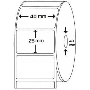 Etiquetas Térmicas Adhesiva Directas 40x25mm – 1000Etiquetas Por Rollos – Núcleo 40 mm, Diámetro 71 mm - BOLSASYMASBCN.COM