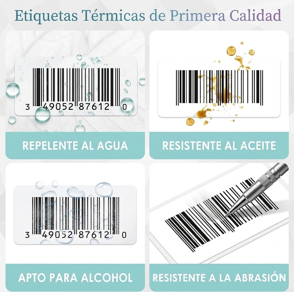Etiquetas Térmicas Adhesivas Directas, Papel Térmico Adhesivo de Alta Calidad, Varias Medidas Disponibles, Para Impresoras Térmicas, Etiquetas de Envío, Logística y Almacenaje - BOLSASYMASBCN.COM