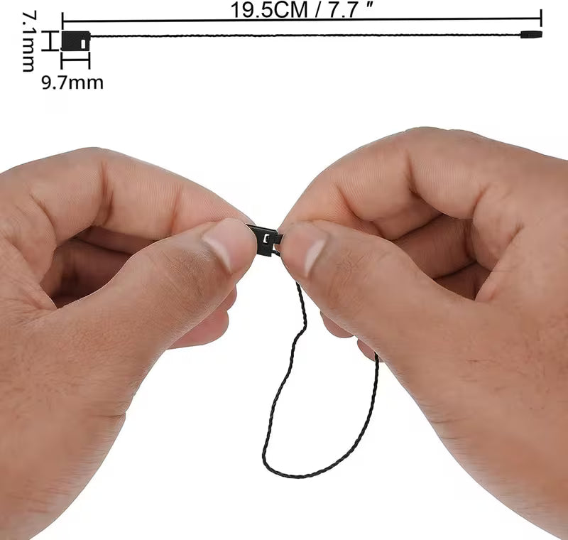 1000 Cuerdas para Etiquetas Colgantes Blanca, 19,5 cm, con Cierre de Clic Hilo para etiqueta