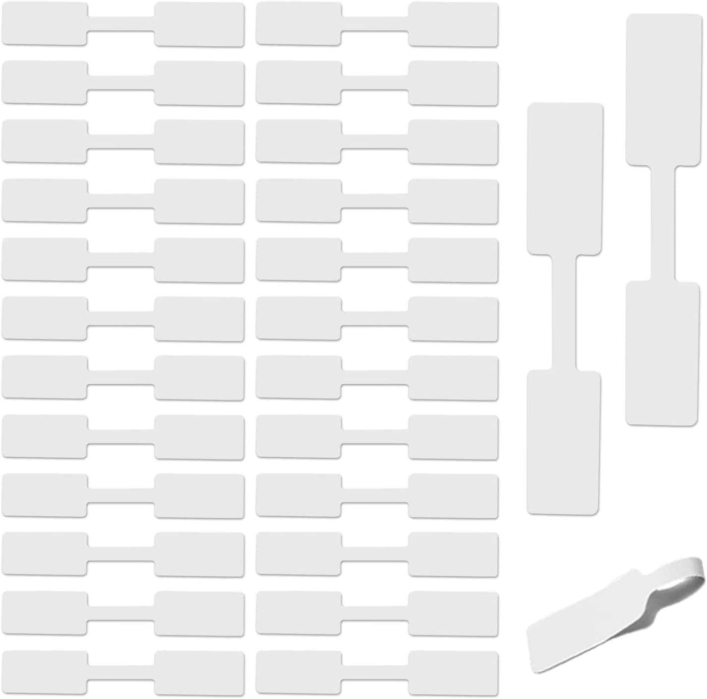 Rollo de 1000 Etiquetas Adhesivas para Joyería – Etiquetas Blancas de Precio para Anillos, Pulseras y Collares – Medidas 6x38 / 9x45 / 10x49 mm - BOLSASYMASBCN.COM