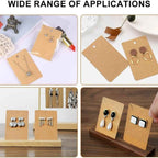 Tarjetas para Joyería Kraft y Blancas 5x9cm, Pack 400 Etiquetas de Exhibición para Collares, Pendientes y Bisutería