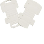 Tarjetas Plegables para Joyería 6x10cm Kraft y Blancas, Pack 200 Etiquetas de Exhibición para Collares, Pendientes y Cadenas Blanco